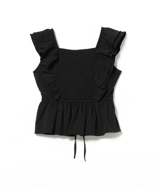 Ray BEAMS（レイビームス）の「シャーリング ヨーク ラッフル スリーブ ブラウス（シャツ/ブラウス・レディース・ブラック/サックスブルー/ホワイト・ONE SIZE）」の11枚目の写真