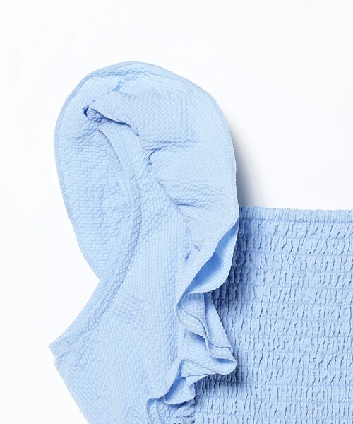 Ray BEAMS（レイビームス）の「シャーリング ヨーク ラッフル スリーブ ブラウス（シャツ/ブラウス・レディース・ブラック/サックスブルー/ホワイト・ONE SIZE）」の4枚目の写真