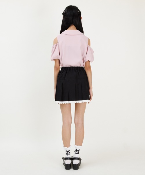 PINKHUNT（ピンクハント）の「PINKHUNT ピンクハント 裾レースプリーツ スカート 0603K（スカート・キッズ・アッシュグレー/ブラック・130cm/140cm/120cm/150cm/160cm）」の8枚目の写真