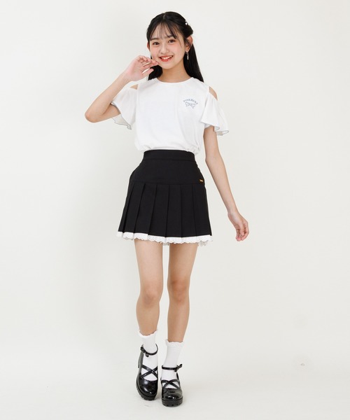 PINKHUNT（ピンクハント）の「PINKHUNT ピンクハント 裾レースプリーツ スカート 0603K（スカート・キッズ・アッシュグレー/ブラック・130cm/140cm/120cm/150cm/160cm）」の10枚目の写真