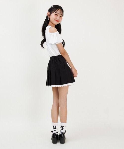 PINKHUNT（ピンクハント）の「PINKHUNT ピンクハント 裾レースプリーツ スカート 0603K（スカート・キッズ・アッシュグレー/ブラック・130cm/140cm/120cm/150cm/160cm）」の11枚目の写真