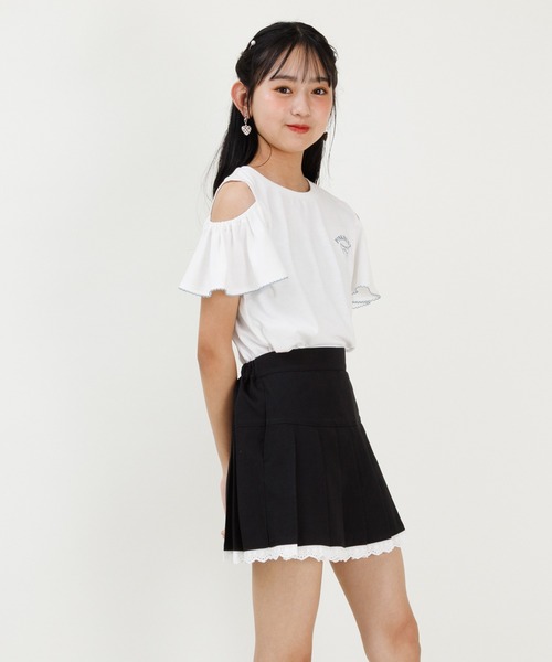 PINKHUNT（ピンクハント）の「PINKHUNT ピンクハント 裾レースプリーツ スカート 0603K（スカート・キッズ・アッシュグレー/ブラック・130cm/140cm/120cm/150cm/160cm）」の12枚目の写真