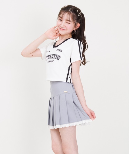 PINKHUNT（ピンクハント）の「PINKHUNT ピンクハント 裾レースプリーツ スカート 0603K（スカート・キッズ・アッシュグレー/ブラック・130cm/140cm/120cm/150cm/160cm）」の19枚目の写真