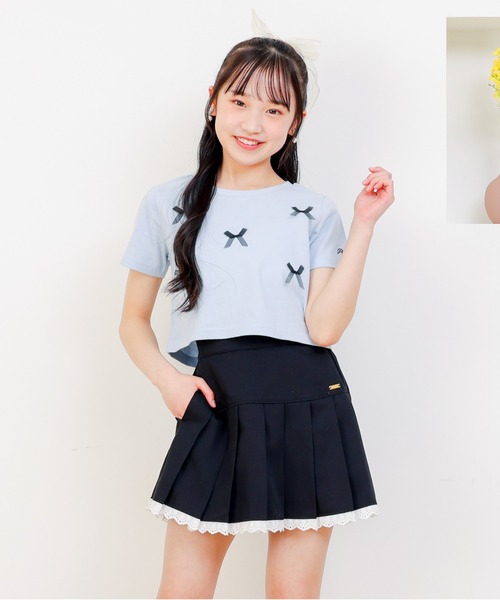 PINKHUNT（ピンクハント）の「PINKHUNT ピンクハント 裾レースプリーツ スカート 0603K（スカート・キッズ・アッシュグレー/ブラック・130cm/140cm/120cm/150cm/160cm）」の15枚目の写真