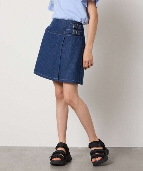 a.v.v（アーヴェヴェ）の「【接触冷感/ジメジメ対策】[140-150]サイドベルトキュロット（その他パンツ・キッズ・ブルー/ライラック/ブラック・150/140）」の6枚目の写真