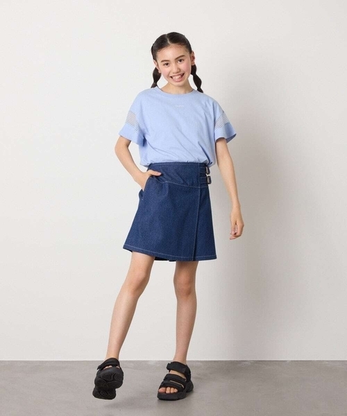 a.v.v（アーヴェヴェ）の「【接触冷感/ジメジメ対策】[140-150]サイドベルトキュロット（その他パンツ・キッズ・ブルー/ライラック/ブラック・150/140）」の9枚目の写真