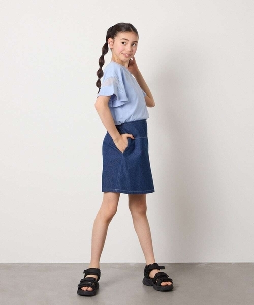 a.v.v（アーヴェヴェ）の「【接触冷感/ジメジメ対策】[140-150]サイドベルトキュロット（その他パンツ・キッズ・ブルー/ライラック/ブラック・150/140）」の10枚目の写真