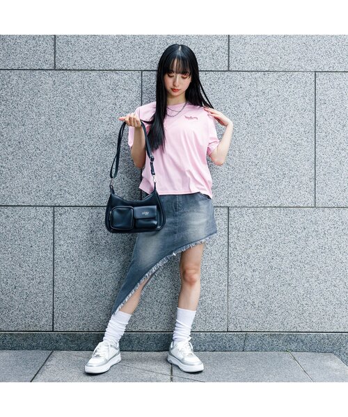 algy（アルジー）の「2ポケットショルダーBAG2（ショルダーバッグ・キッズ・ブラック/シルバー・FREE）」の4枚目の写真