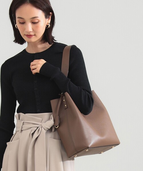 GIANNI NOTARO（ジャンニノターロ）の「【別注】GIANNI NOTARO / 1ハンドル バケツ トートバッグ（トートバッグ・レディース・ライトブラウン/ブラック・ONE SIZE）」の5枚目の写真