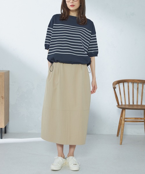 GALLORIA（ギャローリア）の「コクーンスカート（スカート・レディース・ベージュ/ネイビー・LL/S/M/L）」の4枚目の写真