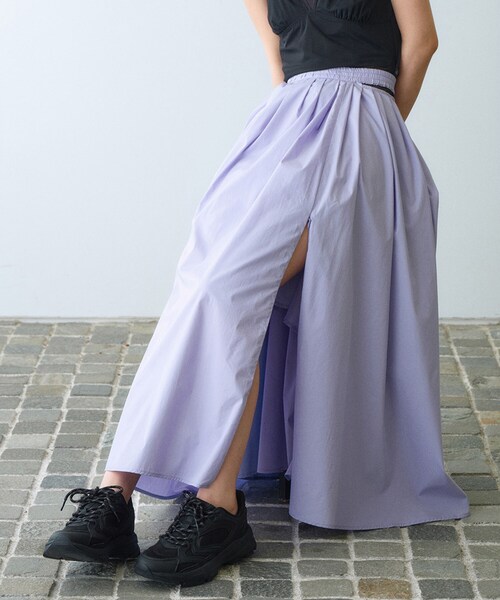 CODE A（コードエー）の「side slit volume skirt（スカート・レディース・パープル/ピンク/ブラック/ホワイト・34/36/38）」の3枚目の写真