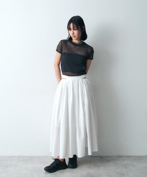 CODE A（コードエー）の「side slit volume skirt（スカート・レディース・パープル/ピンク/ブラック/ホワイト・34/36/38）」の21枚目の写真