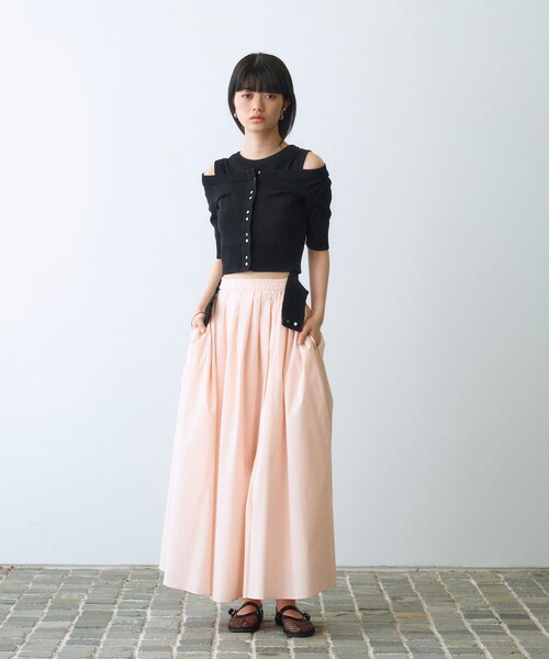 CODE A（コードエー）の「side slit volume skirt（スカート・レディース・パープル/ピンク/ブラック/ホワイト・34/36/38）」の7枚目の写真