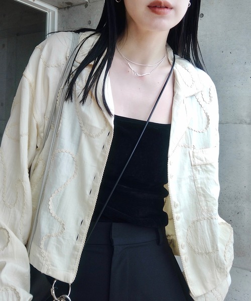 RIKA × forksy. 】カップ付き サマーベロア ラウンドスクエア