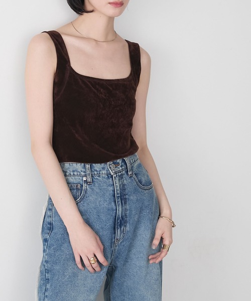 RIKA × forksy. 】カップ付き サマーベロア ラウンドスクエア