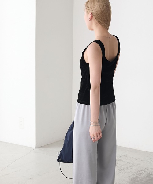 RIKA × forksy. 】カップ付き サマーベロア ラウンドスクエア