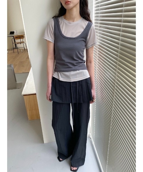 Didot.showroom（ディドット ショールーム）の「ラップSKレイヤーワイドパンツ（その他パンツ・レディース・ベージュ/ブラック・S/M）」の18枚目の写真