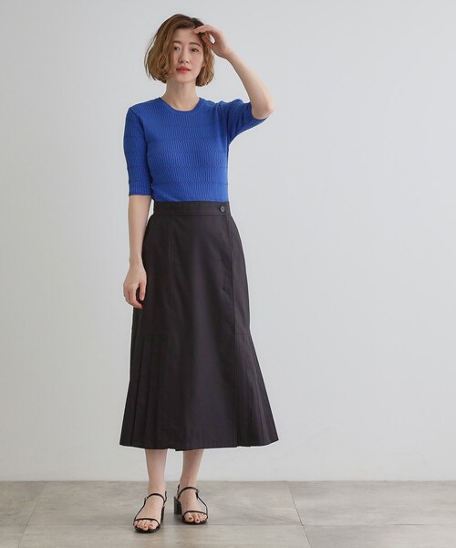 grove（グローブ）の「地柄ボーダーリブニットプルオーバー（ニット/セーター・レディース・ブルー系その他/オフホワイト/ホワイト系5・02/01/03/04/05）」の6枚目の写真