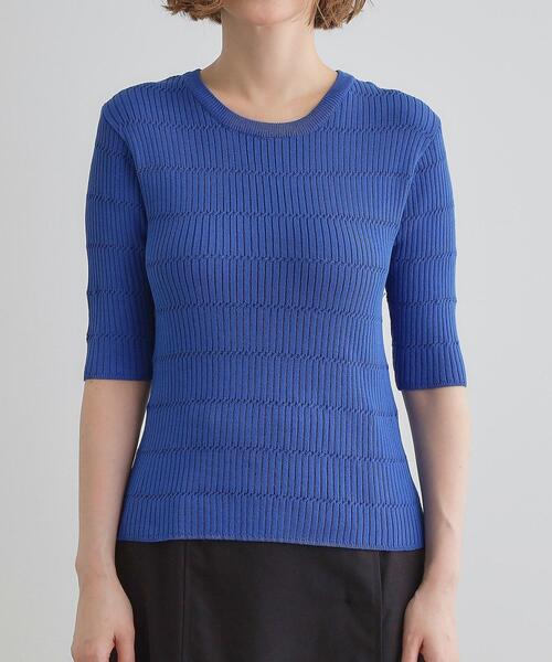 grove（グローブ）の「地柄ボーダーリブニットプルオーバー（ニット/セーター・レディース・ブルー系その他/オフホワイト/ホワイト系5・02/01/03/04/05）」の16枚目の写真