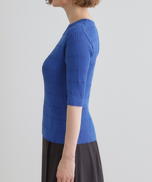 grove（グローブ）の「地柄ボーダーリブニットプルオーバー（ニット/セーター・レディース・ブルー系その他/オフホワイト/ホワイト系5・02/01/03/04/05）」の17枚目の写真