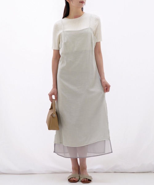 gossip！ロサンゼルス（ゴシップロサンゼルス）の「リンクルテクスチャー キャミソールワンピース（ワンピース・レディース・カーキ/ブラック/ライトグレー・FREE）」の22枚目の写真