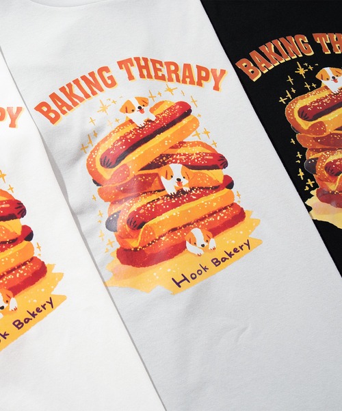 HOOK（フック）の「HOOK -original-　「HOOK BAKERY」シリーズ　ヴィンテージ風犬プリントロンTEE（Tシャツ/カットソー・メンズ・ブラック/ホワイト/グレー・X-LARGE/LARGE/MEDIUM）」の13枚目の写真
