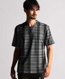 【２５モデルEC限定再販売】ブリスターチェッククルーネック半袖プルオーバー