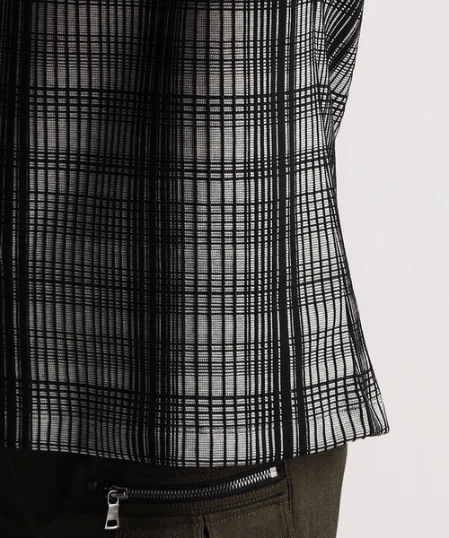NICOLE CLUB FOR MEN（ニコルクラブフォーメン）の「【２５モデルEC限定再販売】ブリスターチェッククルーネック半袖プルオーバー（Tシャツ/カットソー・メンズ・ホワイト系1/ホワイト系2/ホワイト系3/ブラック系・MEDIUM/LARGE/X-LARGE）」の13枚目の写真