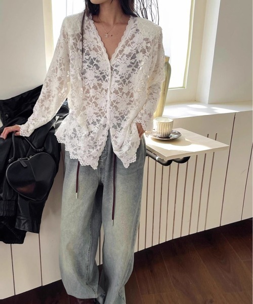 VIBGYOR(ヴィブジョー)の「【LAMPOON】レースカーディガン(カーディガン/ボレロ・レディース・ブラック/ホワイト・FREE)」の18枚目の写真