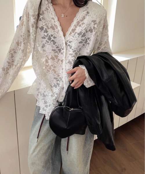 VIBGYOR(ヴィブジョー)の「【LAMPOON】レースカーディガン(カーディガン/ボレロ・レディース・ブラック/ホワイト・FREE)」の20枚目の写真