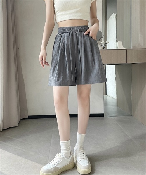 Dream garden（ドリームガーデン）の「ウエストゴムシャーリング　ショートパンツ（その他パンツ・レディース・ピンク/ベージュ/ブラック/グレー/カーキ・S/M/L）」の14枚目の写真