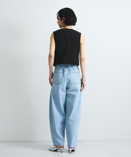 VICKY(ビッキー)の「リネンライクジレ≪セットアップ対応/手洗い可能≫(ベスト・レディース・ブラック/ベージュ・M)」の10枚目の写真