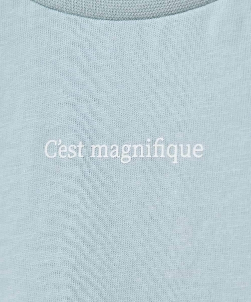 a.v.v（アーヴェヴェ）の「【接触冷感/毛玉になりにくい/綿100％】[100-160]シアーギンガムフレアスリーブＴシャツ（Tシャツ/カットソー・キッズ・ミント/ライトブルー/ブラック/ライラック・110/100/130/120/150/140/160）」の14枚目の写真