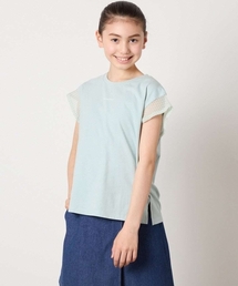 a.v.v | 【接触冷感/毛玉になりにくい/綿100％】[100-160]シアーギンガムフレアスリーブＴシャツ(Tシャツ/カットソー)