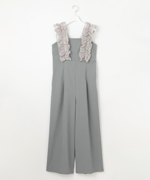 Feroux(フェルゥ)の「【洗える】フリルショルダー サロペット(サロペット/オーバーオール・レディース・ブラック系/ライトグレー系・2/1)」の7枚目の写真