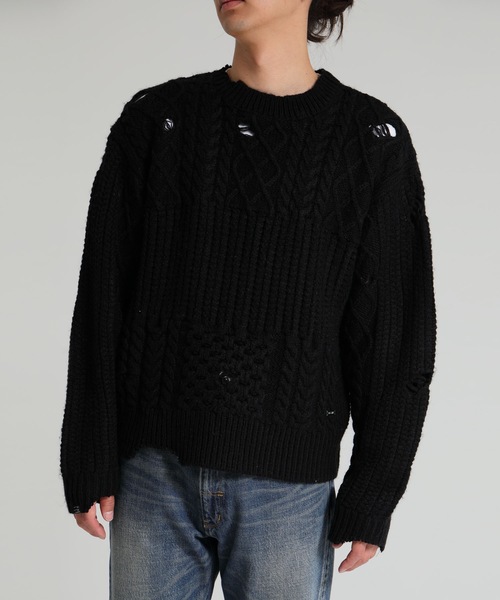 DELUXE(デラックス)の「SAVAGE WAVES(ニット/セーター・メンズ・ブラック/グレー・MEDIUM/LARGE)」の2枚目の写真