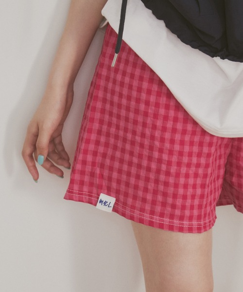 MERLOT(メルロー)の「オリジナルロゴギンガムチェックショートパンツ(その他パンツ・レディース・レッド/ブラック/ピンク・FREE)」の3枚目の写真
