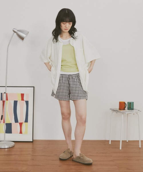 MERLOT(メルロー)の「オリジナルロゴギンガムチェックショートパンツ(その他パンツ・レディース・レッド/ブラック/ピンク・FREE)」の8枚目の写真