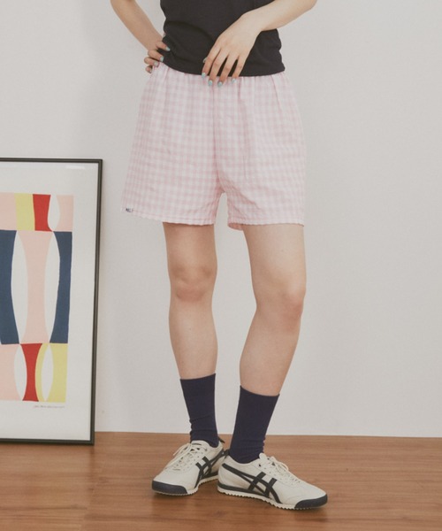 MERLOT(メルロー)の「オリジナルロゴギンガムチェックショートパンツ(その他パンツ・レディース・レッド/ブラック/ピンク・FREE)」の13枚目の写真