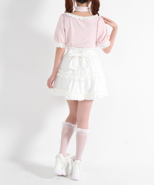 DearMyLove(ディアマイラブ)の「チョーカー付きリボンカットソー(Tシャツ/カットソー・レディース・ホワイト/ベビーピンク/ブラック・SMALL/MEDIUM/LARGE/LL/3L)」の12枚目の写真