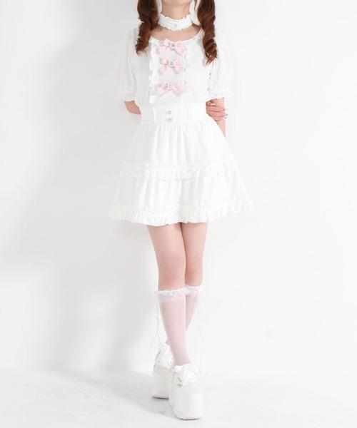 DearMyLove(ディアマイラブ)の「チョーカー付きリボンカットソー(Tシャツ/カットソー・レディース・ホワイト/ベビーピンク/ブラック・SMALL/MEDIUM/LARGE/LL/3L)」の14枚目の写真