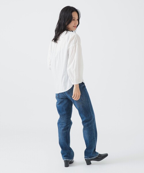 B:MING by BEAMS（ビーミングバイビームス）の「【洗える】ネック レース ブラウス（S～M）（シャツ/ブラウス・レディース・ブラック/オフホワイト・MEDIUM/SMALL）」の6枚目の写真