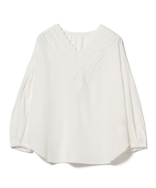 B:MING by BEAMS（ビーミングバイビームス）の「【洗える】ネック レース ブラウス（S～M）（シャツ/ブラウス・レディース・ブラック/オフホワイト・MEDIUM/SMALL）」の8枚目の写真