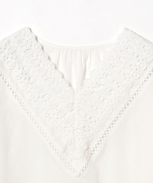 B:MING by BEAMS（ビーミングバイビームス）の「【洗える】ネック レース ブラウス（S～M）（シャツ/ブラウス・レディース・ブラック/オフホワイト・MEDIUM/SMALL）」の9枚目の写真