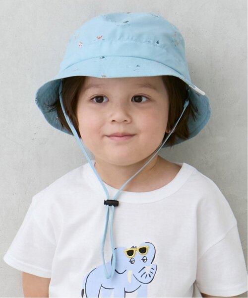 petit main(プティマイン)の「総柄サファリハット(ハット・キッズ・アイボリー/ライトベージュ/ネイビー/ターコイズブルー系・52cm/50cm/54cm)」の15枚目の写真