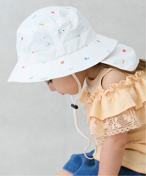 petit main(プティマイン)の「総柄サファリハット(ハット・キッズ・アイボリー/ライトベージュ/ネイビー/ターコイズブルー系・52cm/50cm/54cm)」の17枚目の写真