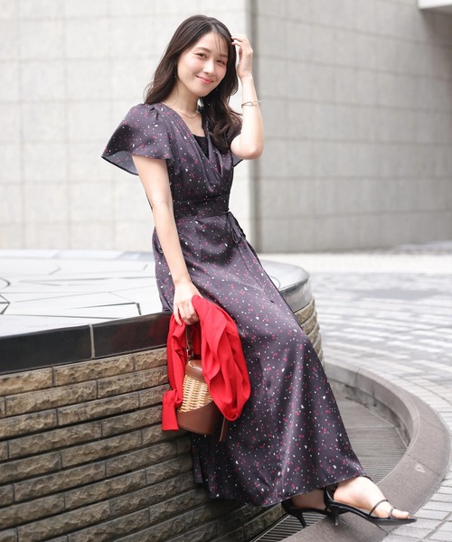 チェリープリントカシュクールワンピース（ワンピース