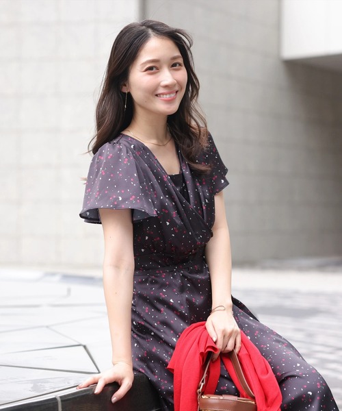 Apuweiser-riche❤︎チェリープリントカシュクールワンピース❤︎黒M アプワイザー・リッシェ Apuweiser-riche チェリープリント
