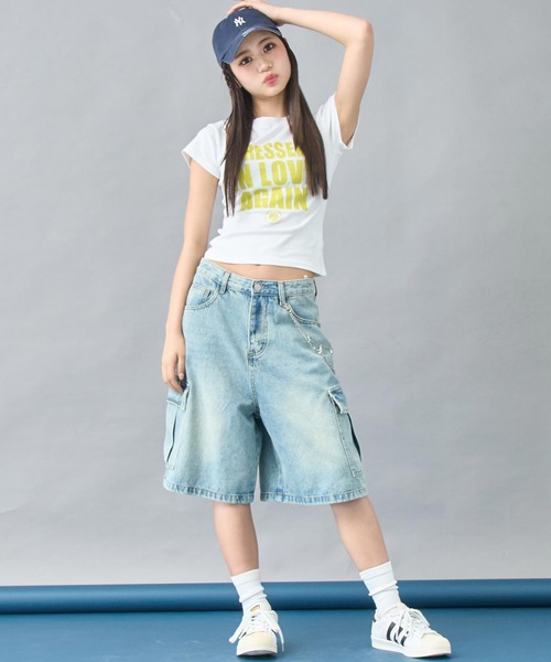 ANAP(アナップ)の「メッセージ ロゴ ストレッチ Tシャツ(Tシャツ/カットソー・レディース・ネイビー/オレンジ/ホワイト・FREE)」の7枚目の写真