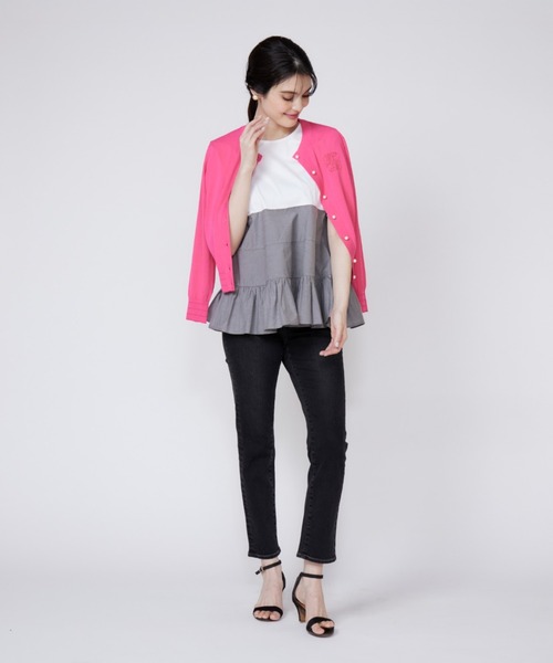 Maglie le cassetto（マーリエ ル カセット）の「ティアードドッキングカットソー（Tシャツ/カットソー・レディース・ブラック/オフホワイト/グレー・9号/7号）」の11枚目の写真